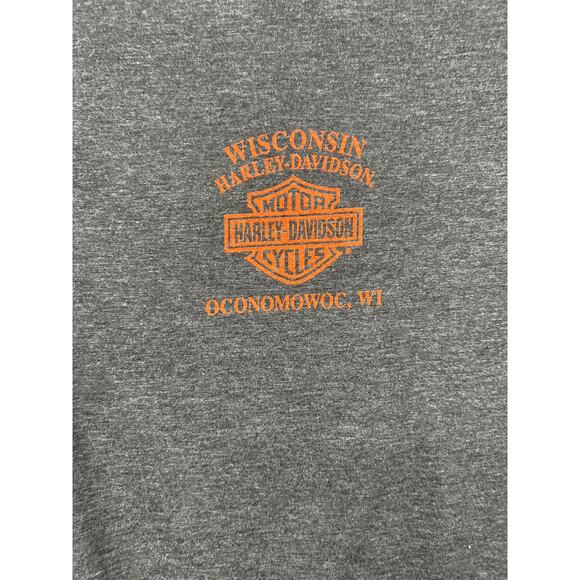 Harley Davison Shirt Womens Lightweight Graphic Tee Moto Long Sleeve Gray Size M - Picture 4 of 6